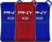 Micro Sleek Attaché 8GB USB 2.0 Flash Drives (3-Count) - Red/Blue