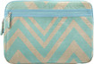 Chevron and On Laptop Sleeve - Linen/Aqua
