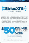 $50 Prepaid Service Card for SiriusXM Satellite Radio