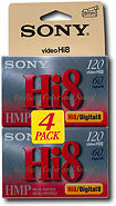 Hi8 Metal-Particle Videotapes (4-pack)