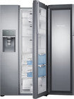Showcase 21.5 Cu. Ft. Counter-Depth Side-by-Side Refrigerator with Thru-the-Door Ice and Water - Stainless-Steel