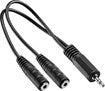 Dual 3.5mm Mini Headphone Jack Adapter - Black