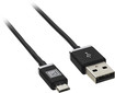 4' Micro USB Charge-and-Sync Cable - Black/Chrome