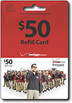 $50 Prepaid Wireless Airtime Card