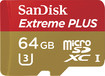 Extreme PLUS 64GB microSDXC UHS-I Class U-1 Memory Card
